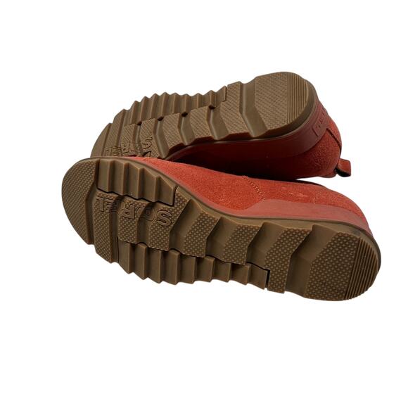 Sorel Evie Booties Boots Pull-On Wedge Heel  Waterproof Suede Red Size US 8 - Picture 12 of 13